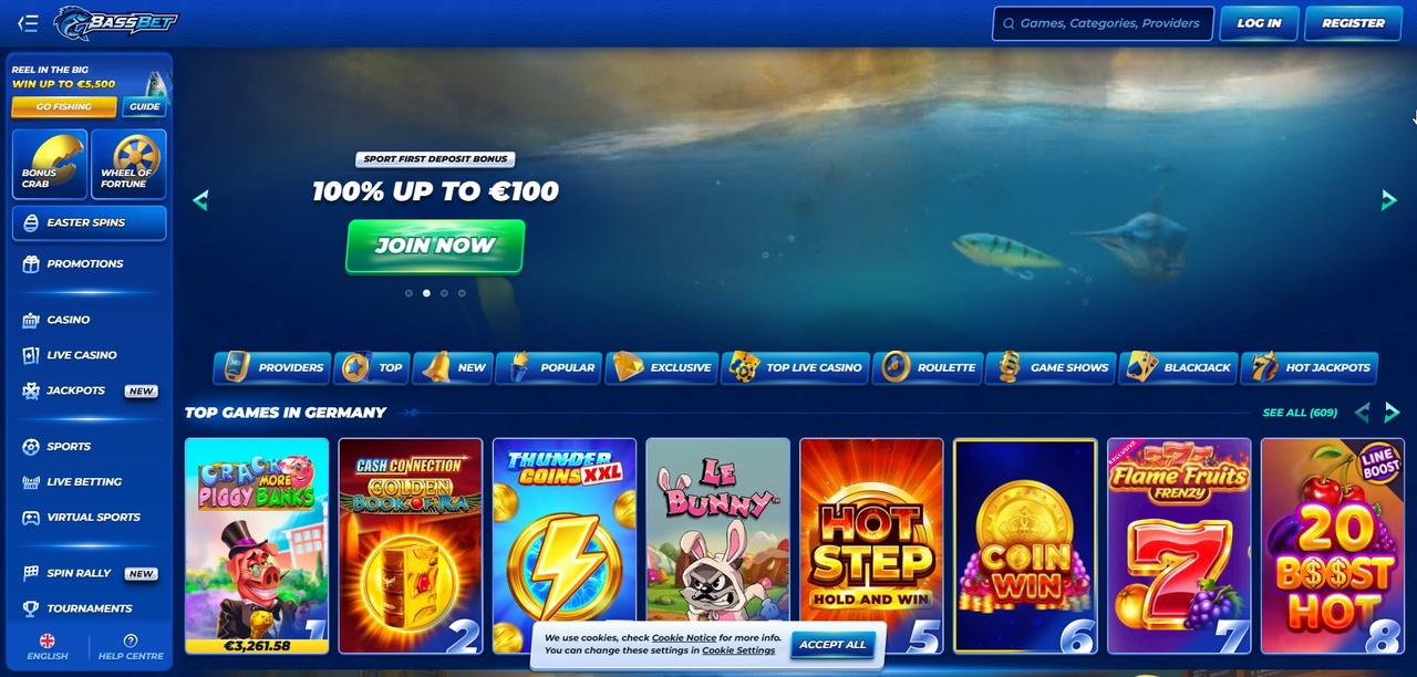 Bassbet Casino – Über 3.000 Spiele & Blitz-Krypto-Auszahlungen Casino