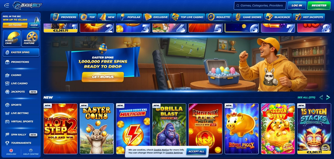 Bassbet Casino – Über 3.000 Spiele & Blitz-Krypto-Auszahlungen Casino